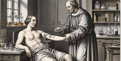 серия гравюр середины XVI века, среди которых представлены сцены гирудотерапии