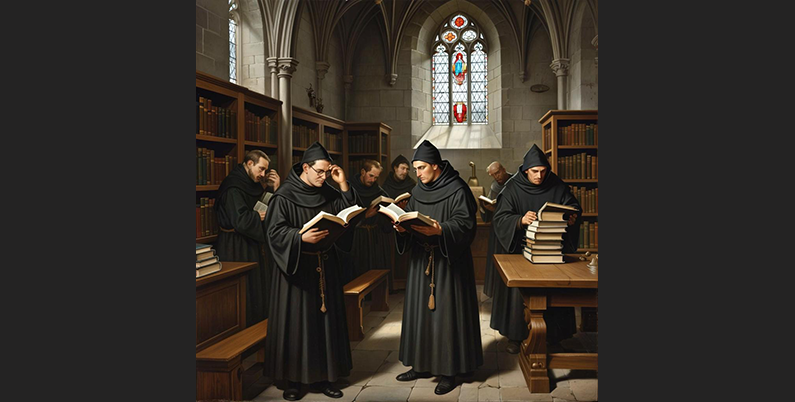 (Культурные слои. Гирудотерапия) Средневековые хроники монахов о лечении пиявками.